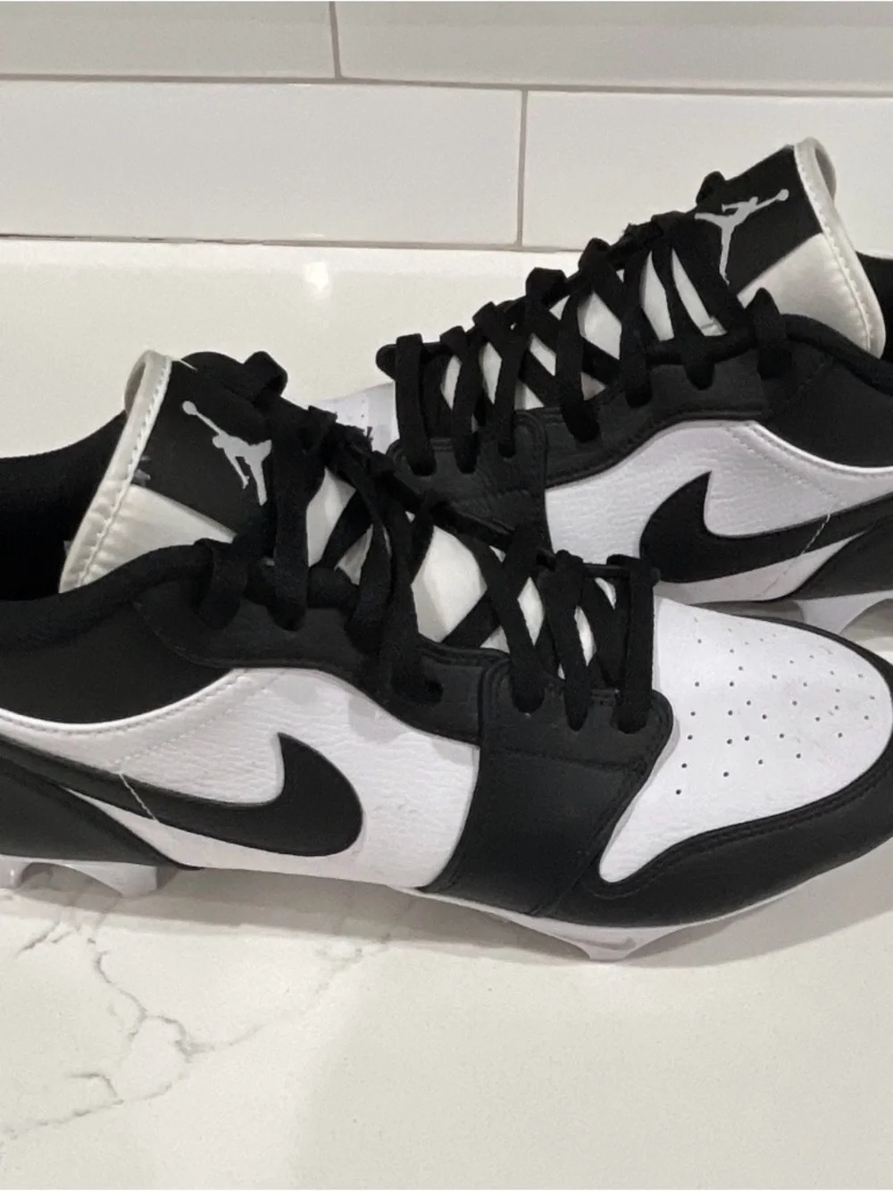 Jordan Black and White Low-Top TD Football Cleats